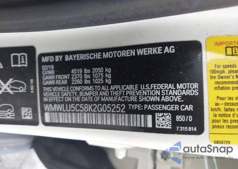 2019 Mini Clubman Cooper S from USA, damaged, VIN WMWLU5C58K2G05252